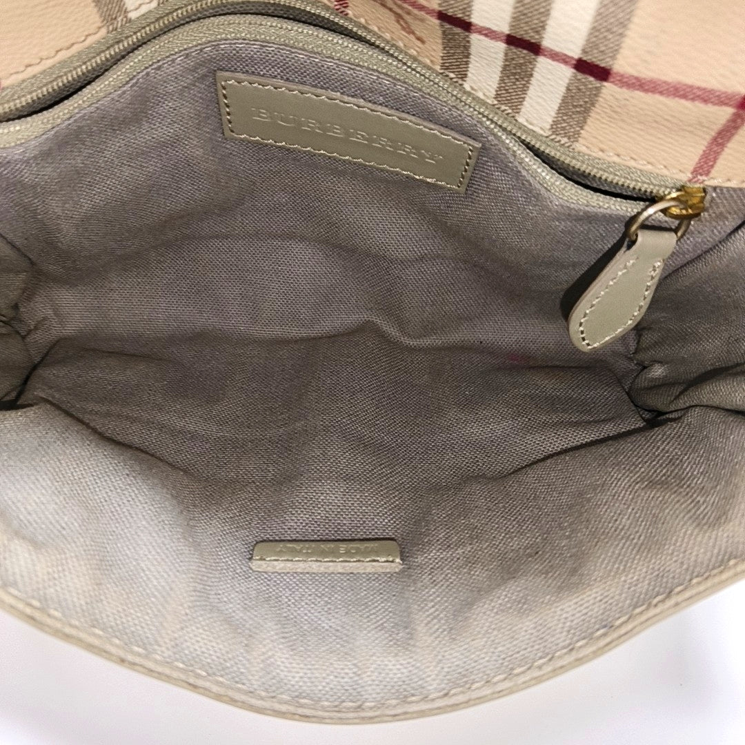 Coated Canvas Shoulder Bag Beige