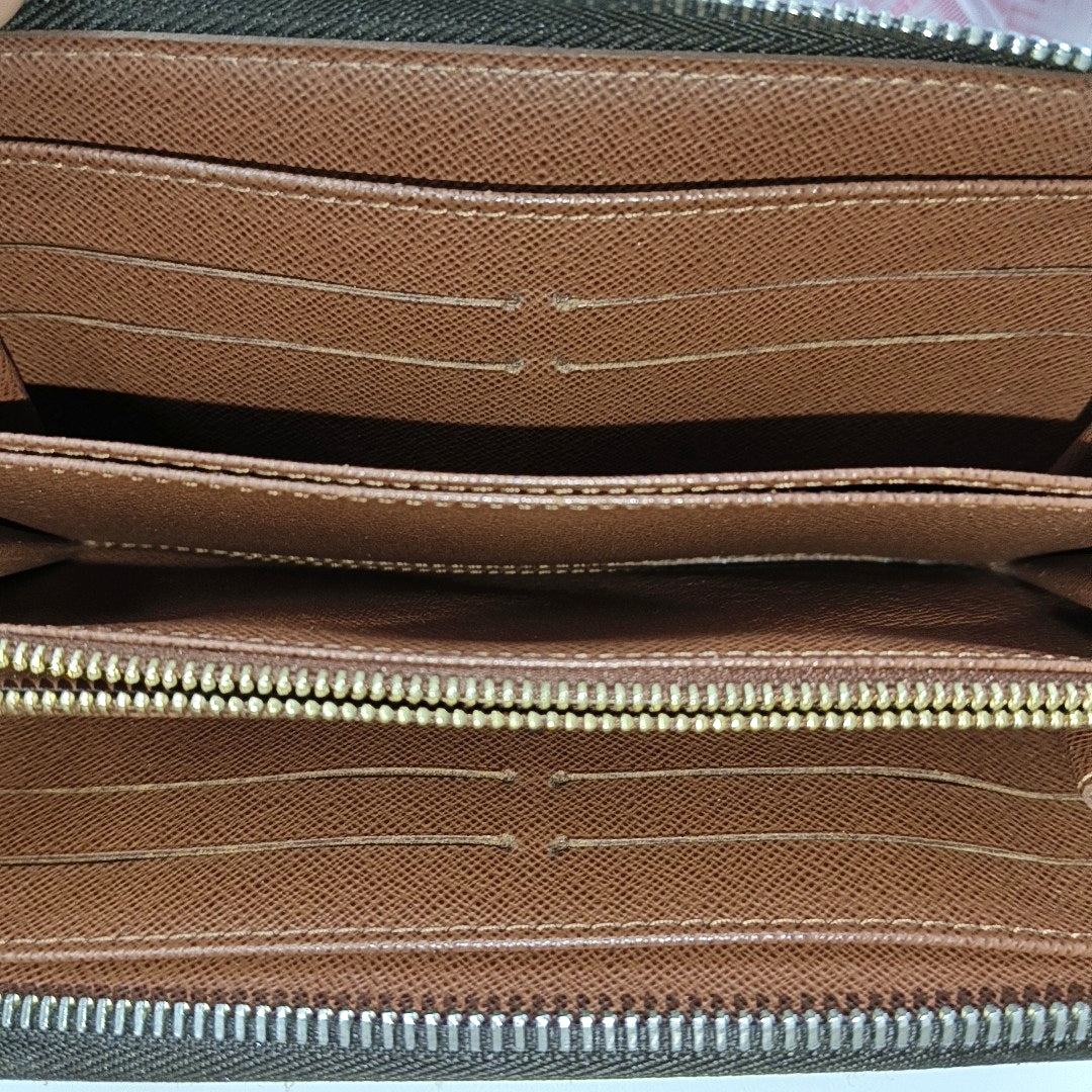ZIPPY Monogram Coated Canvas Brown Wallet