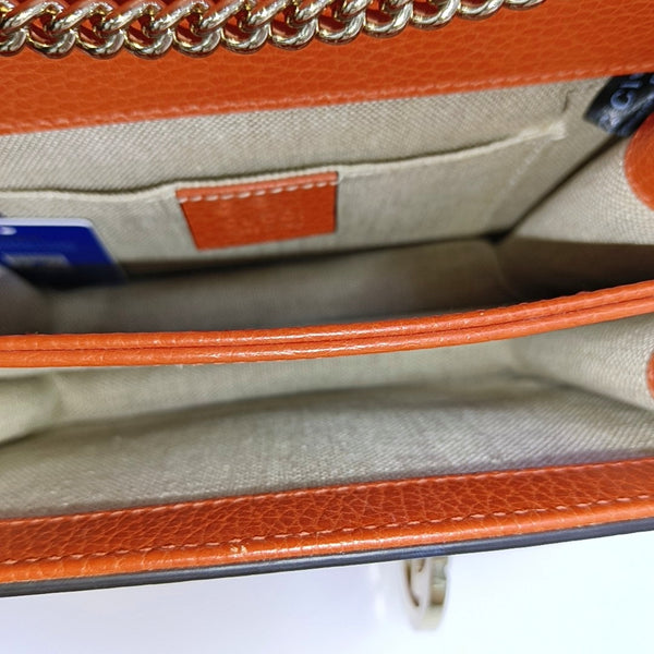 Interlocking G Small Calfskin Orange