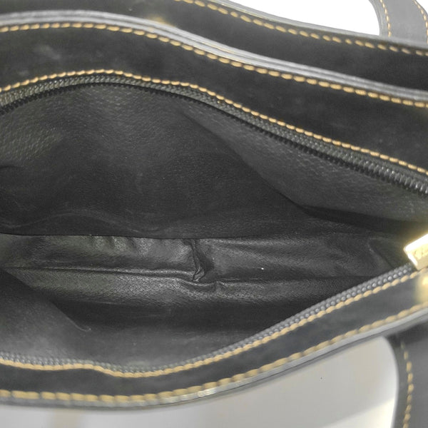 Coated Canvas Top Handle Bag Brown