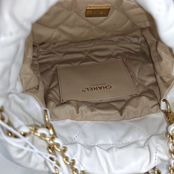 CHANEL 22 Mini Quilted Calfskin White