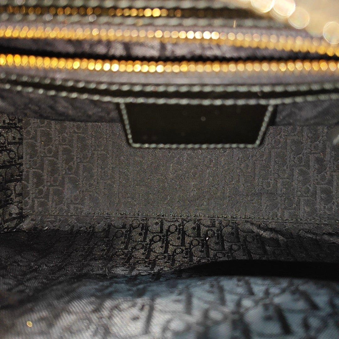Lady Dior Medium Cannage Patent Leather Black