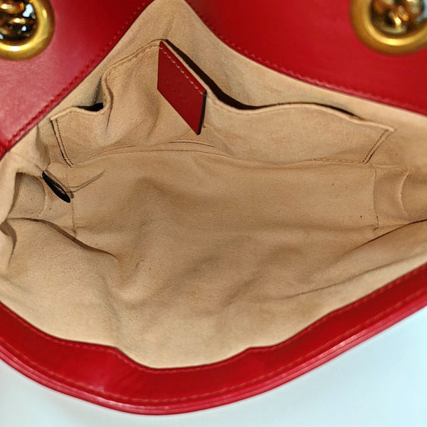 GG Marmont Small Quilted Calfskin Red