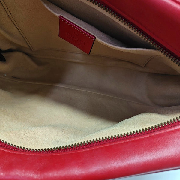 GG Marmont Small Quilted Calfskin Red