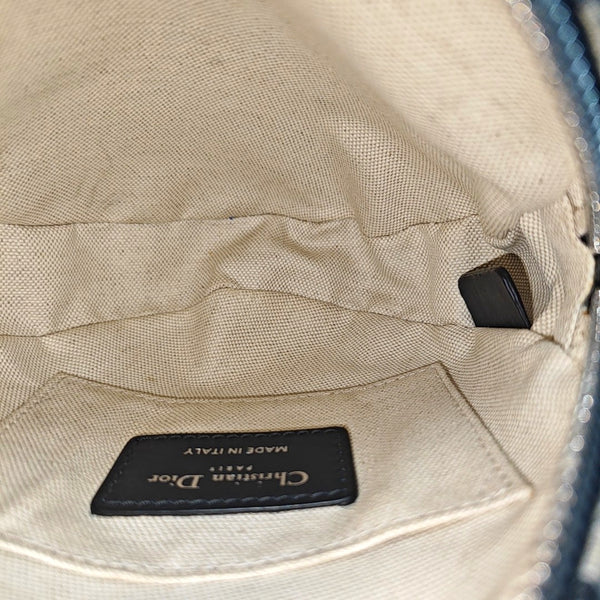 Oblique Canvas Shoulder Bag Small Blue