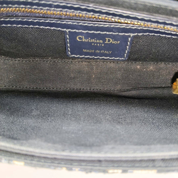 Oblique Canvas Shoulder Bag Blue