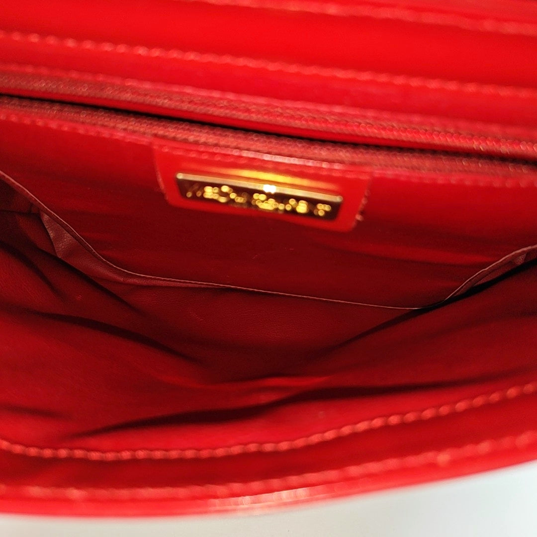 Calfskin Top Handle Bag Red