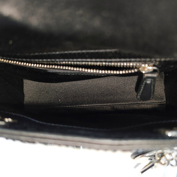 Lady Dior Mini Cannage Silk Satin Black