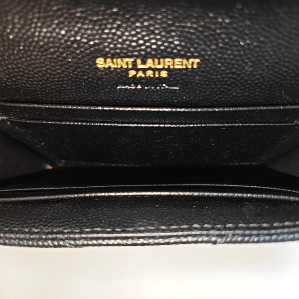 MONOGRAM Small Chevron Calfskin Black Card Holder