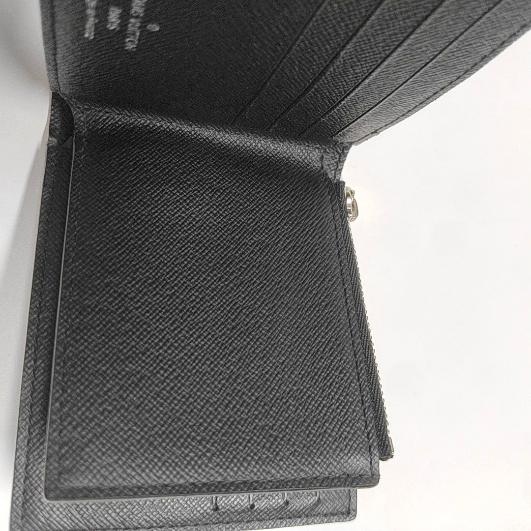 AMERIGO Damier Graphite Coated Canvas Gray Wallet