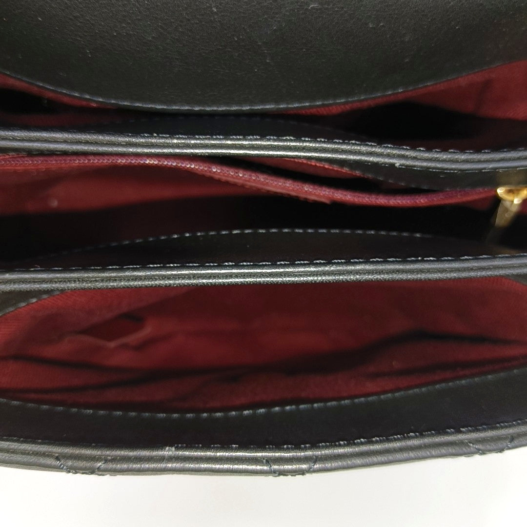 Quilted Calfskin Shoulder Bag Black