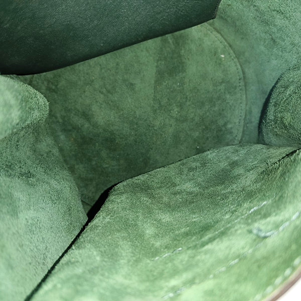 Authenticated pre-owned  BIG BAG Calfskin Green - Bucket Bag at Looply