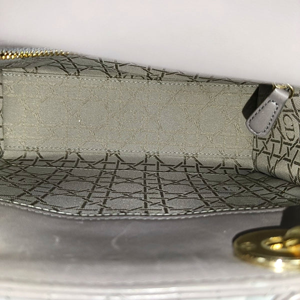 Lady Dior Medium Cannage Lambskin Gray