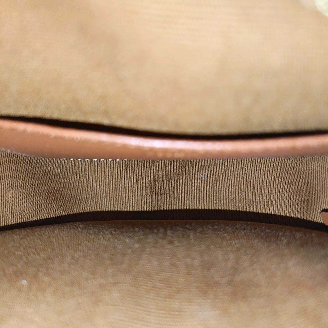 Coated Canvas Shoulder Bag Brown
