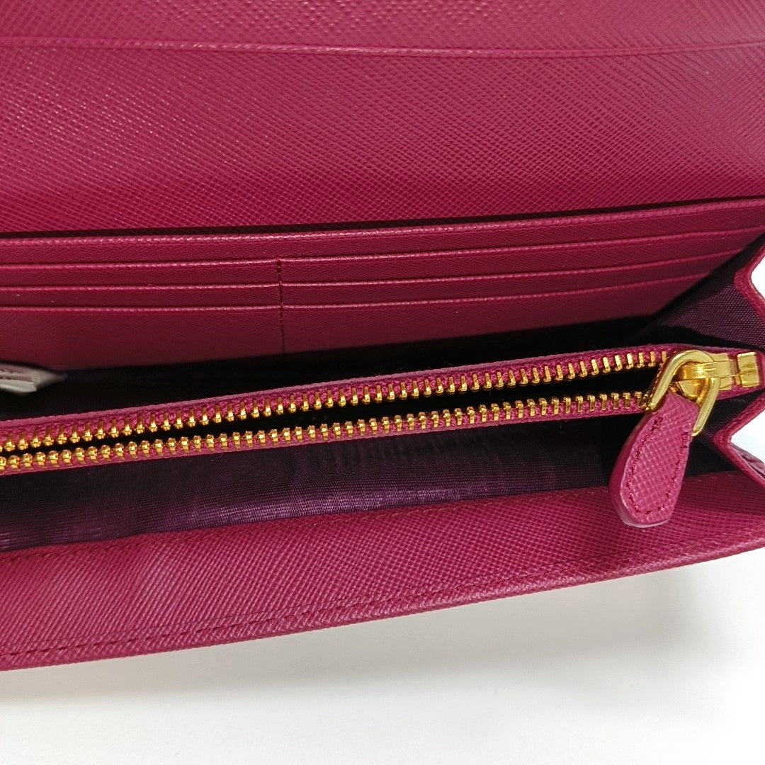 Fold Wallet Saffiano Calfskin Red Wallet
