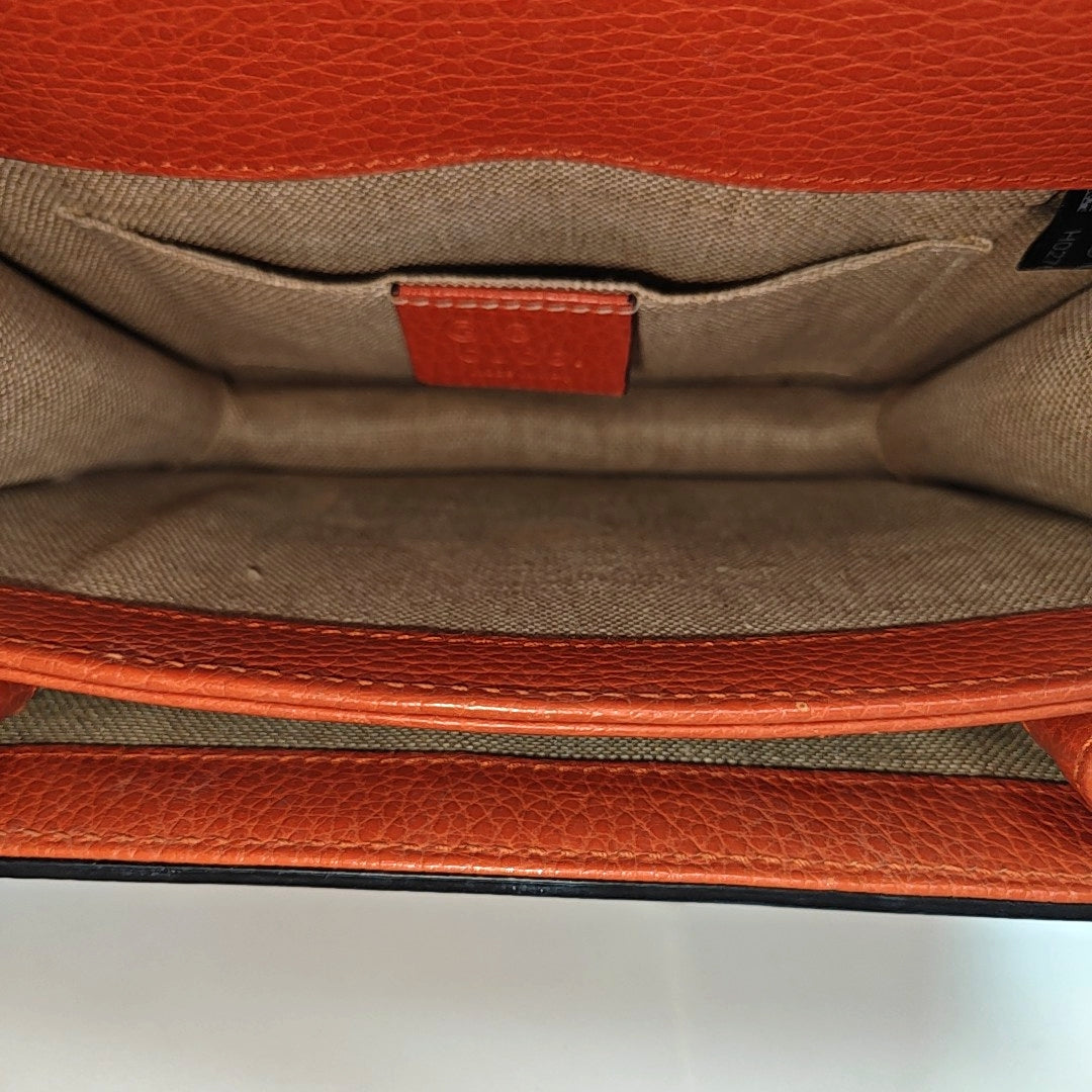 Interlocking G Small Calfskin Orange