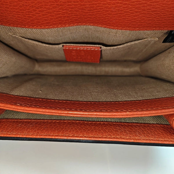 Interlocking G Small Calfskin Orange