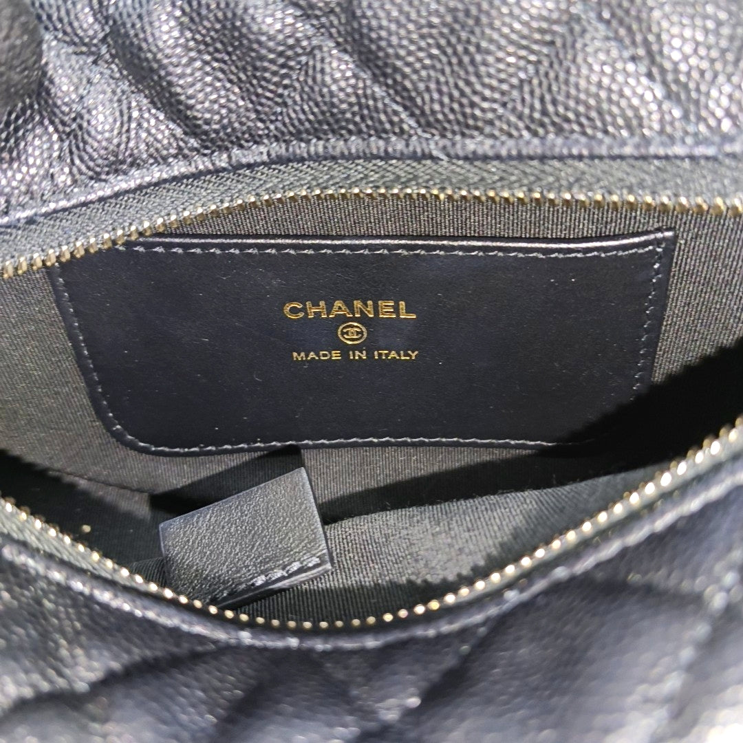 Quilted Grained Calfskin Mini Black