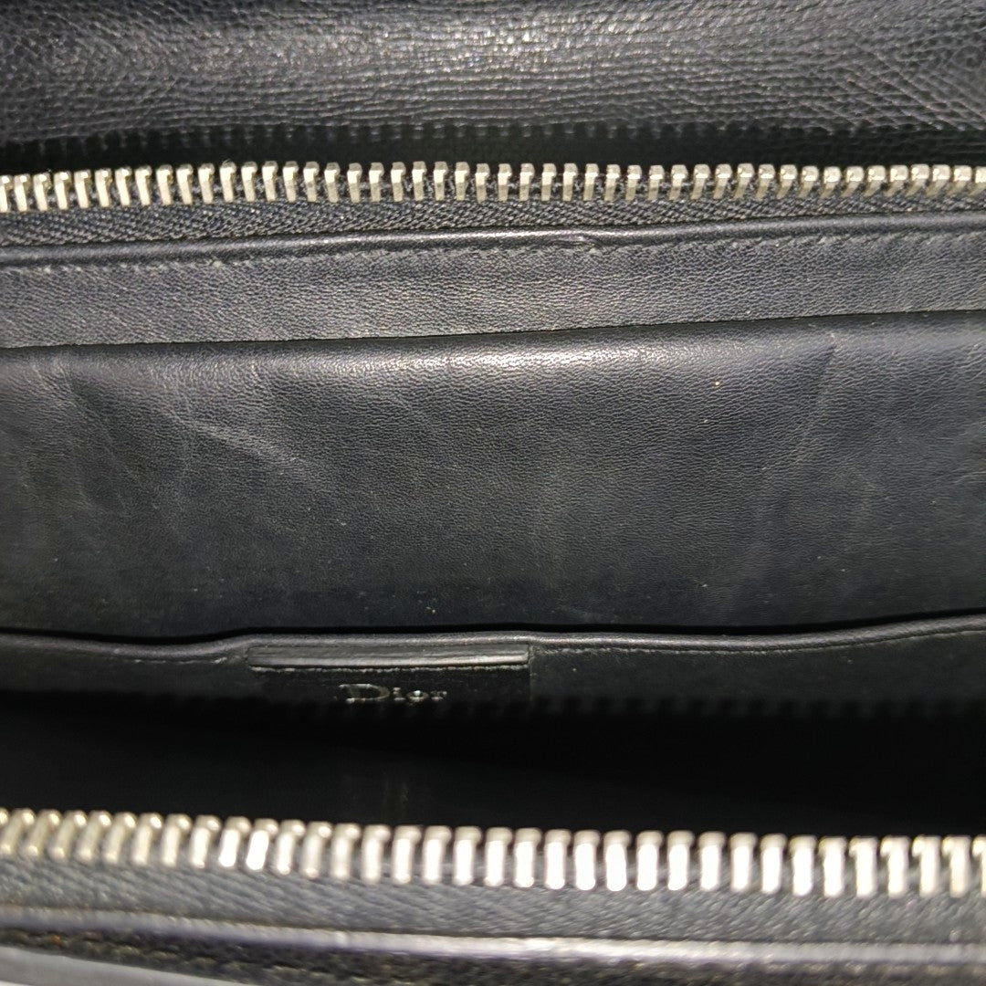 Leather Top Handle Bag Black
