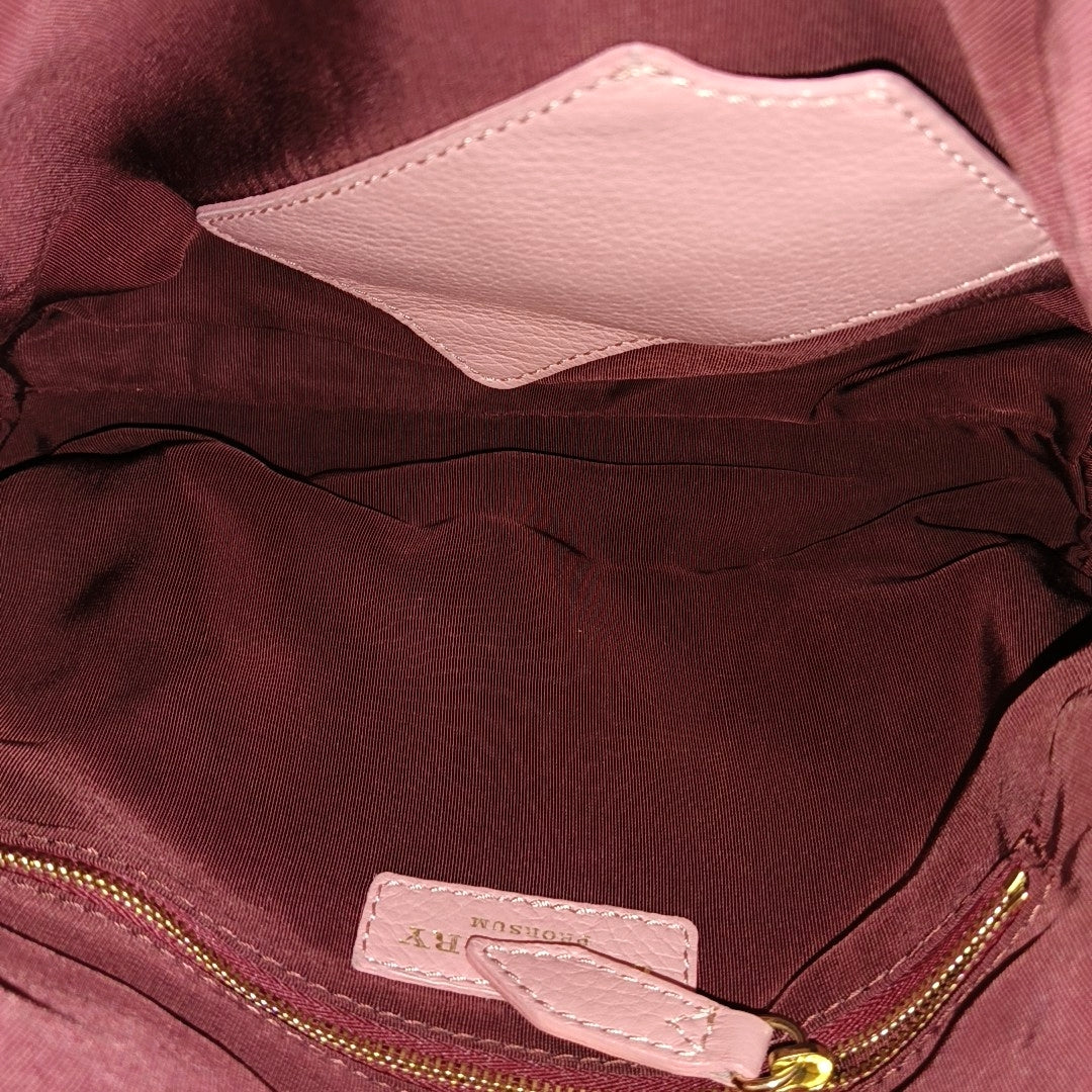 Leather Tote Bag Pink