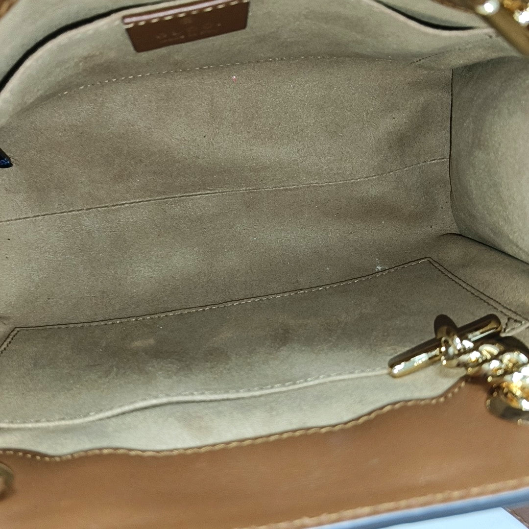 Padlock Small Monogram Coated Canvas Beige