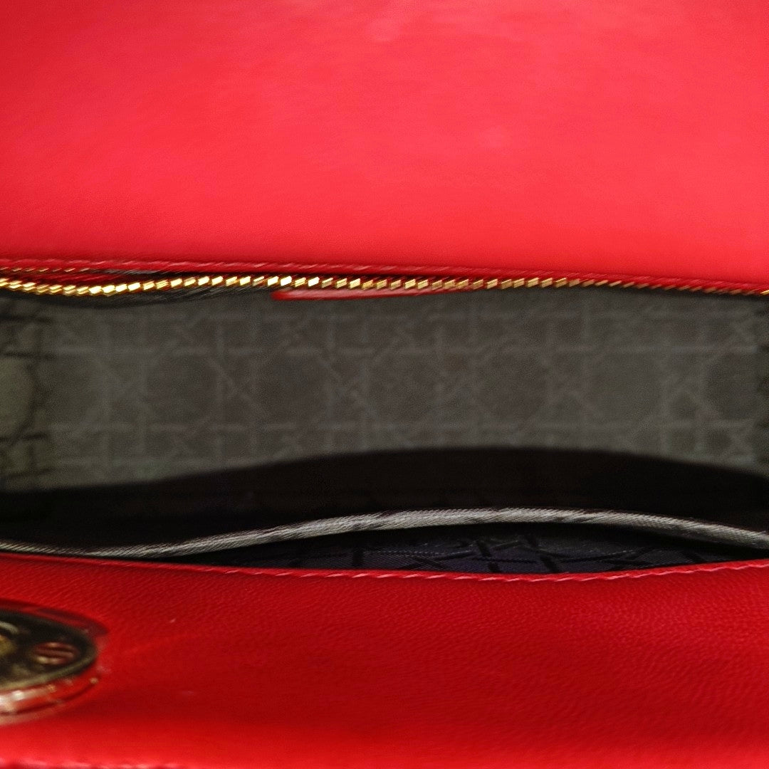 Lady Dior Small Cannage Lambskin Red