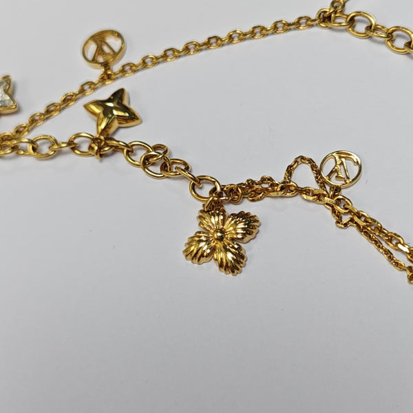 BLOOMING STRASS Metal Gold Necklace
