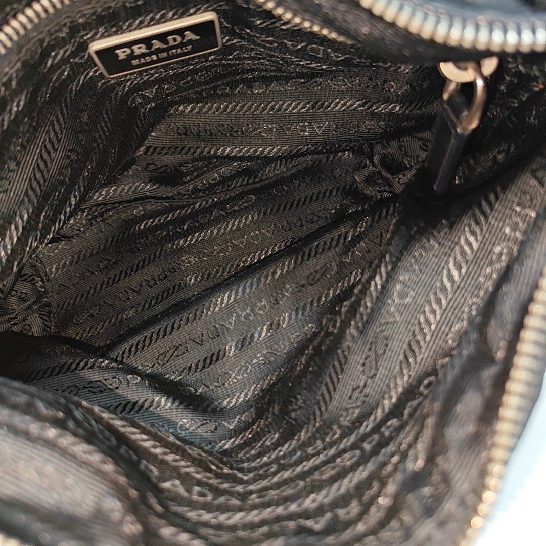 Nylon Top Handle Bag Black