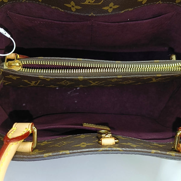MONTAIGNE MM Monogram Coated Canvas Brown