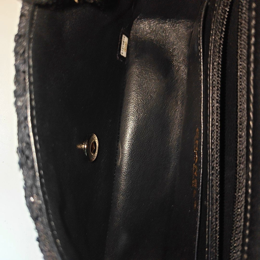 CLASSIC FLAP Mini Quilted Fabric Black