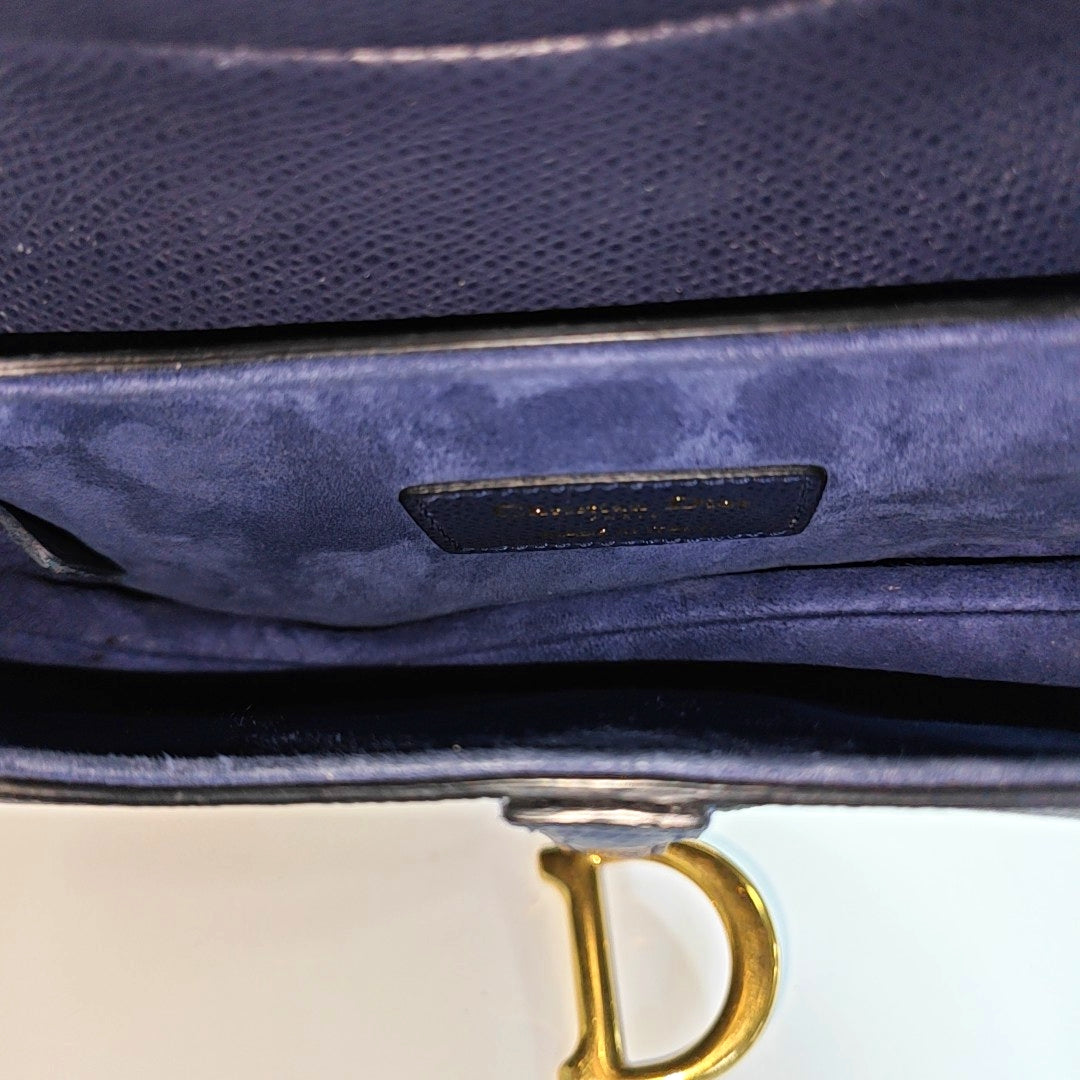 Saddle Mini Calfskin Blue