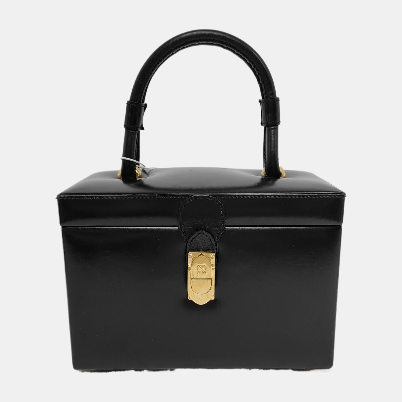Calfskin Top Handle Bag Black