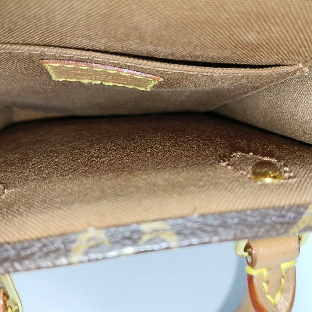 SAC PLAT Mini Monogram Coated Canvas Brown