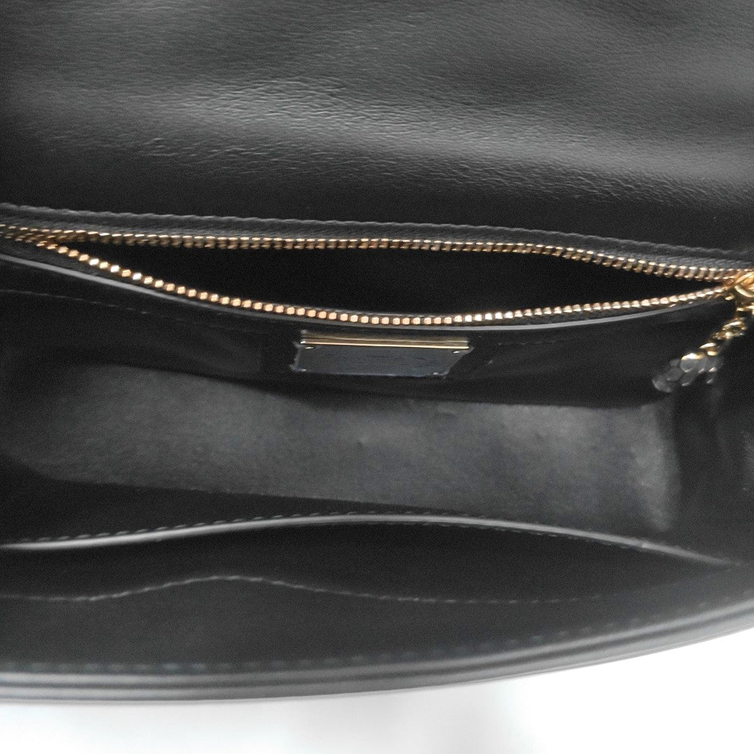 SERPENTI CABOCHON Small Quilted Lambskin Black