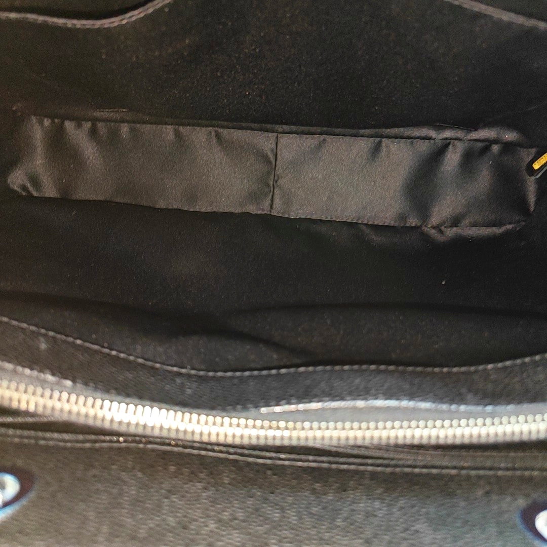 CHANEL GST Large Quilted Grained Calfskin Black