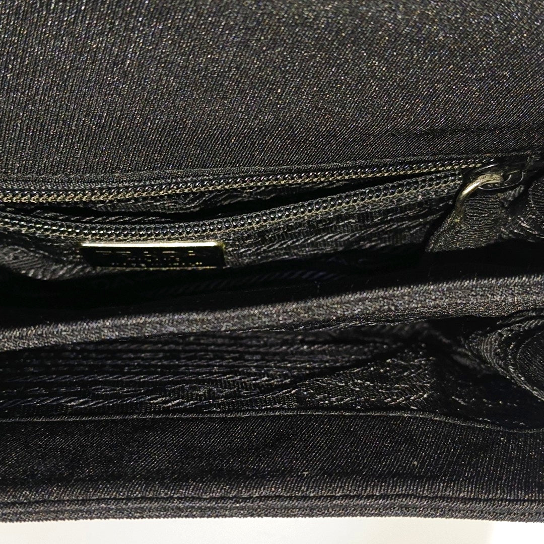Fabric Top Handle Bag Black