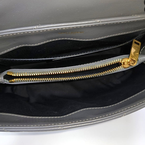 LOULOU Small Quilted Calfskin Gray