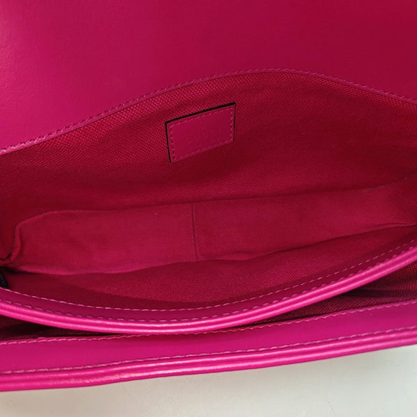GG Marmont Medium Quilted Calfskin Red