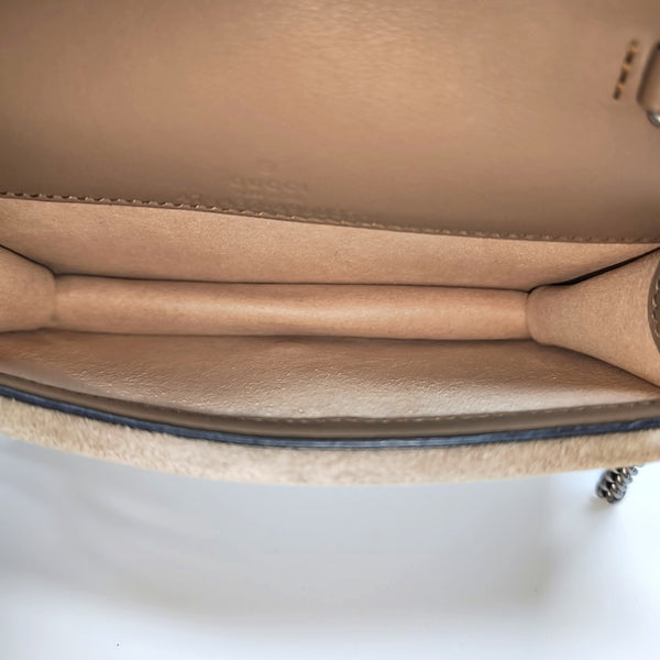 Dionysus Super Mini Monogram Coated Canvas Beige