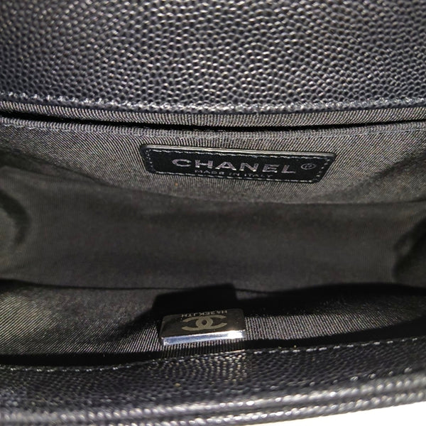 BOY CHANEL Small Quilted Grained Calfskin Black