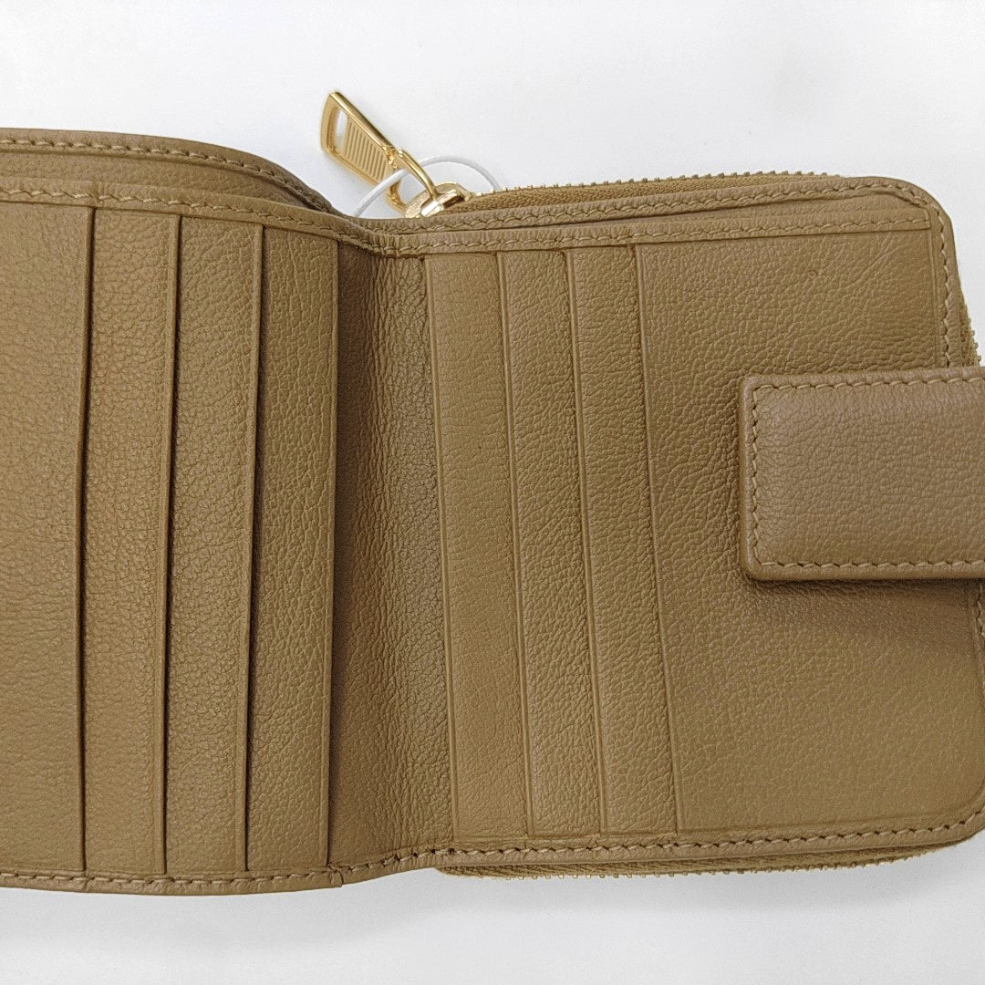 Quilted Calfskin Wallet Brown