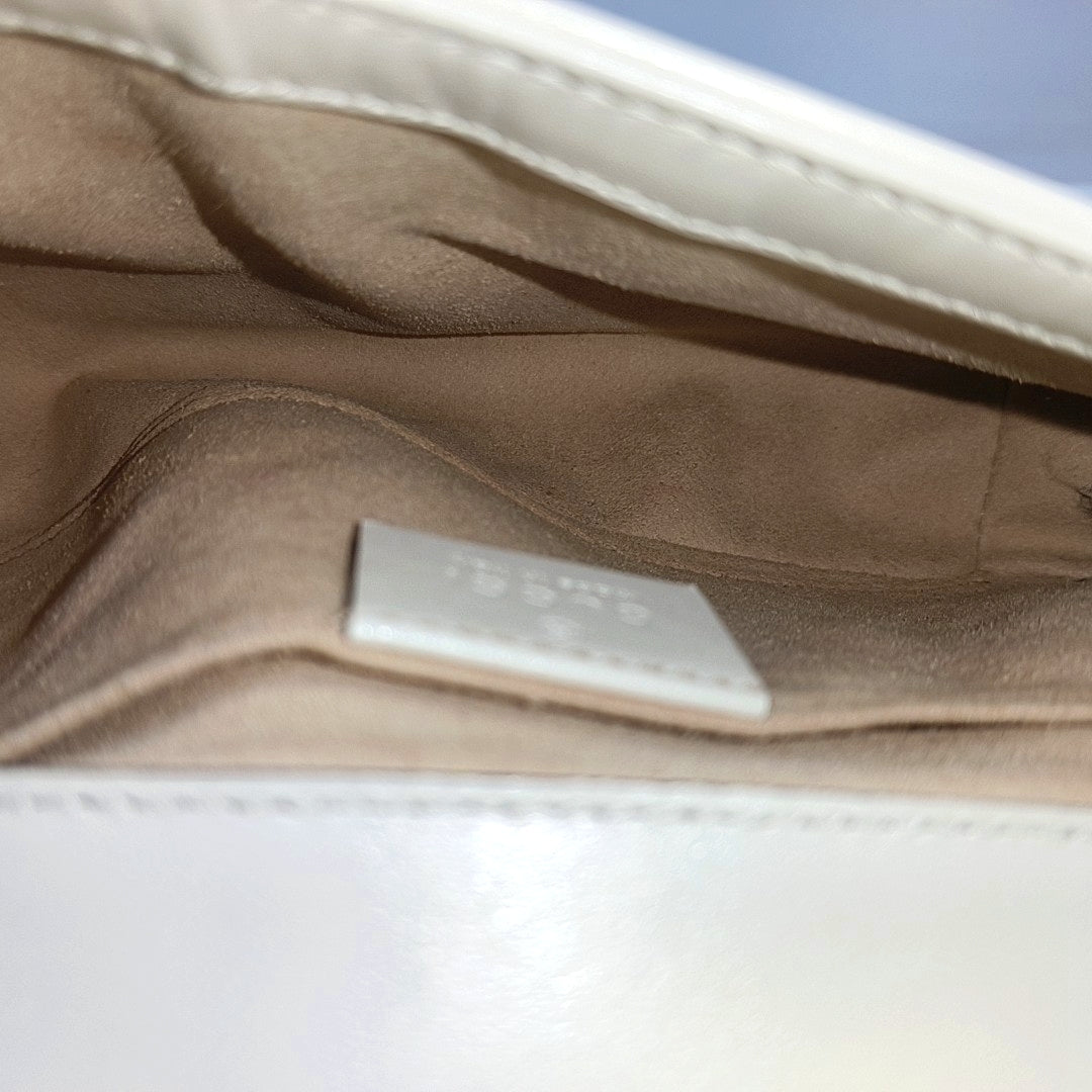 GG Marmont Small Quilted Calfskin White
