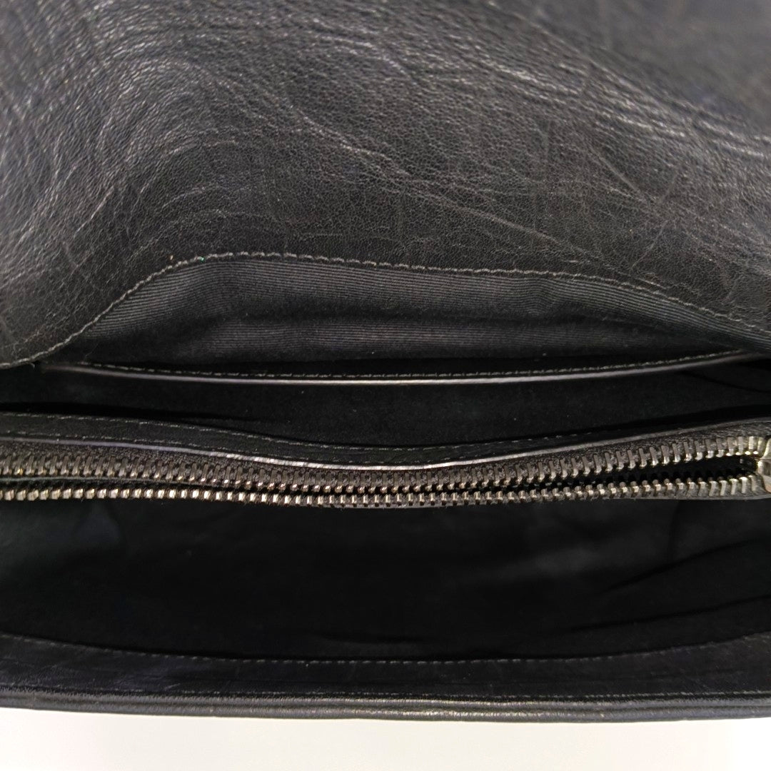 Calfskin Shoulder Bag Black