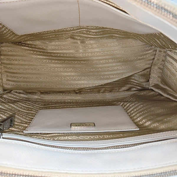 Galleria Extra Large Saffiano Calfskin White