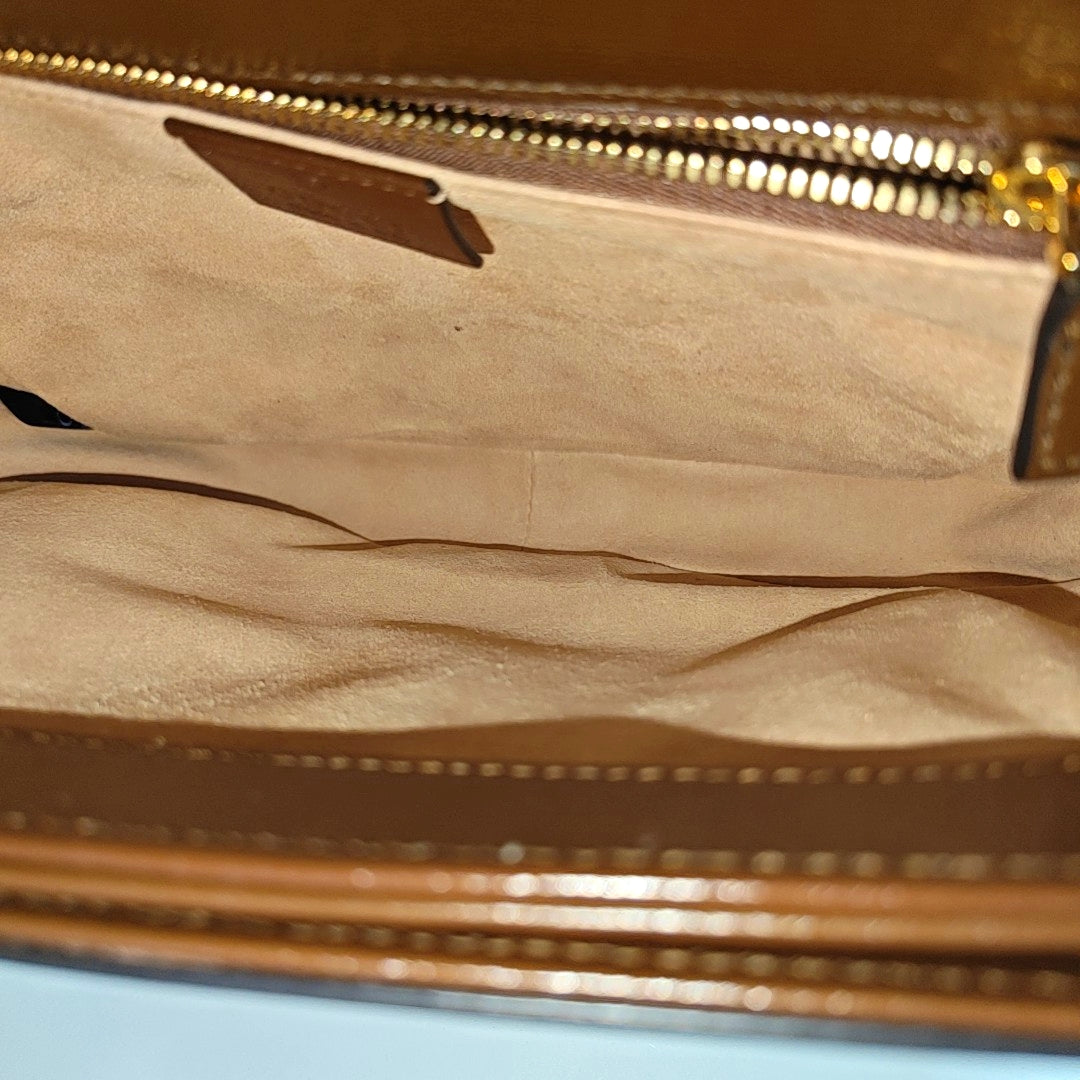 Horsebit 1955 Medium Monogram Coated Canvas Beige