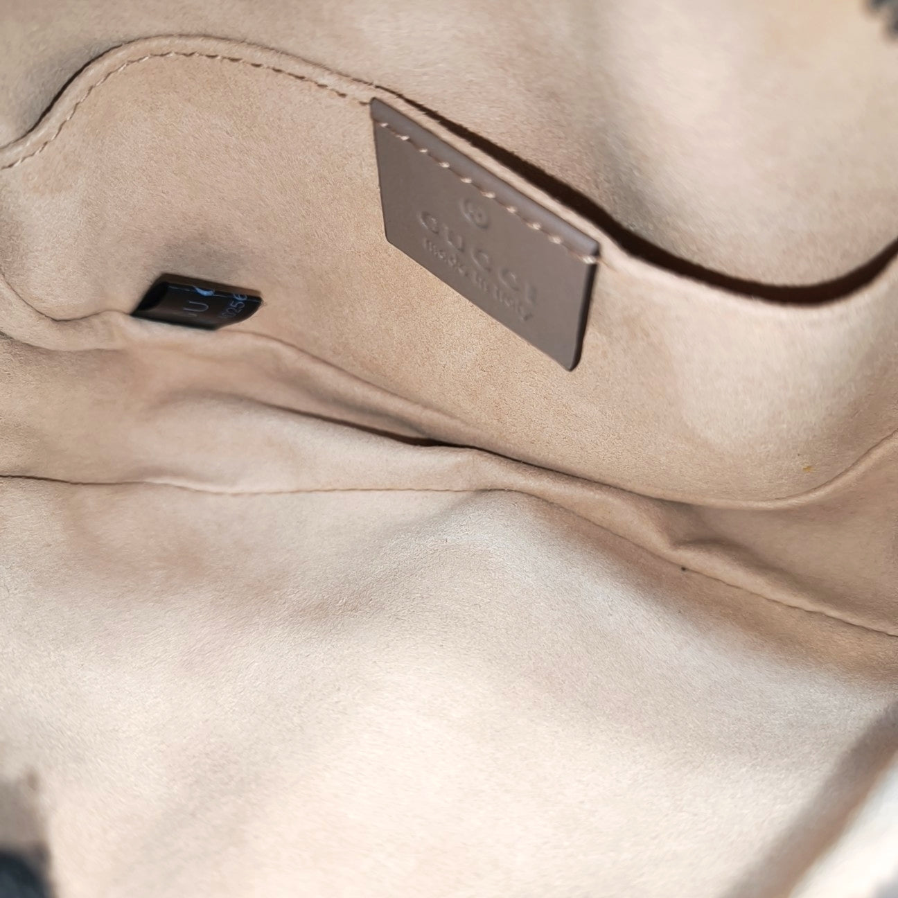 GG Marmont Super Mini Quilted Calfskin Beige