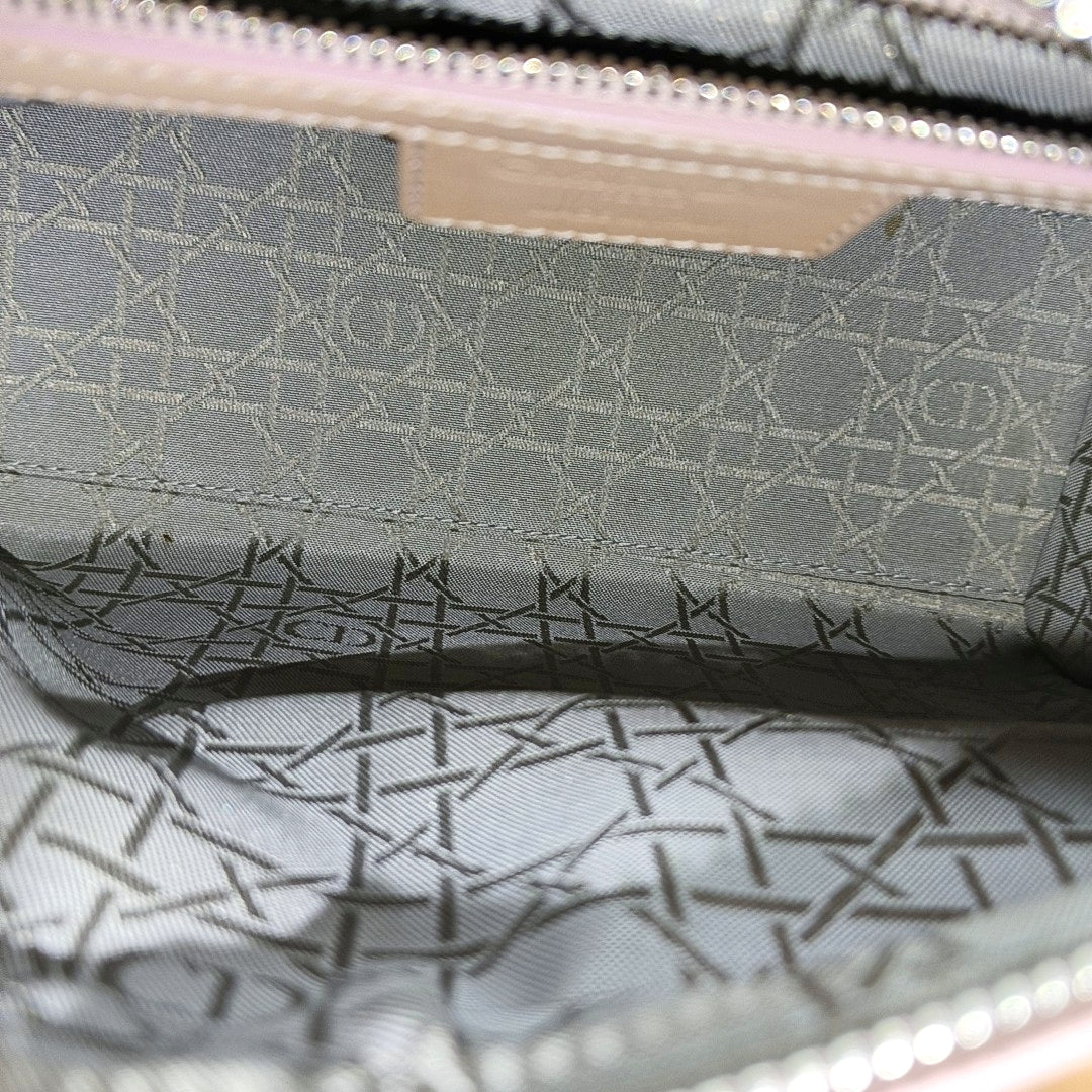 Lady Dior Medium Cannage Patent Leather Beige