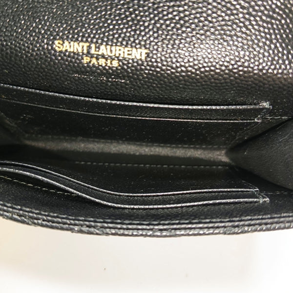 ENVELOPE Small Quilted Calfskin Black Wallet