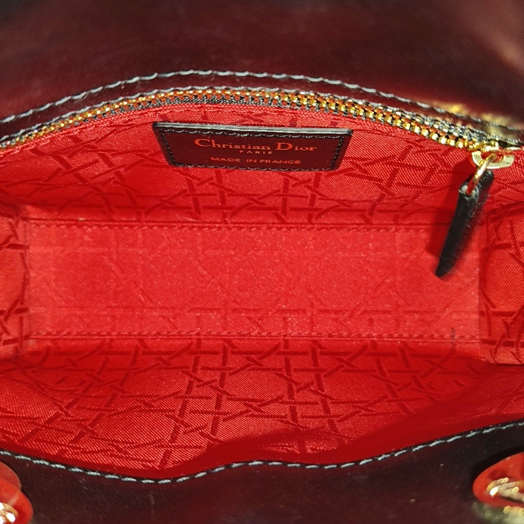 Lady Dior Mini Cannage Lambskin Black