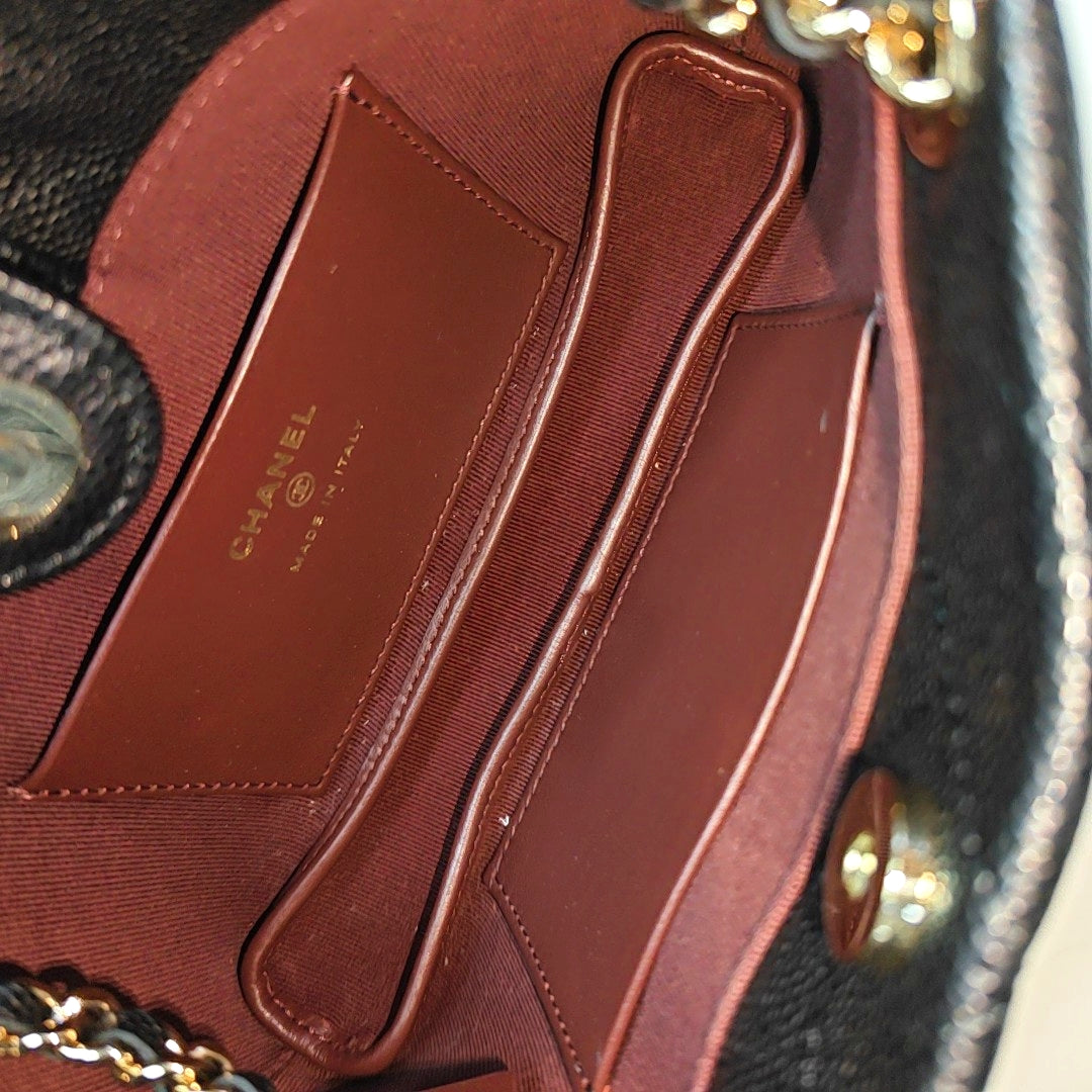 Quilted Grained Calfskin Black